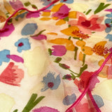 Chiffon Chemo Beanie Head Wrap Bright Floral