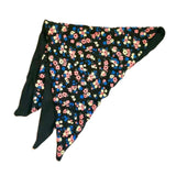 Pretty Floral Headscarf Black Reversible