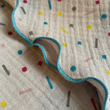 Ladies grey cotton muslin scarf bandana Retro print