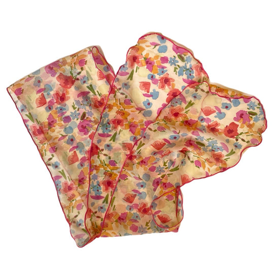 Chiffon Chemo Beanie Head Wrap Bright Floral