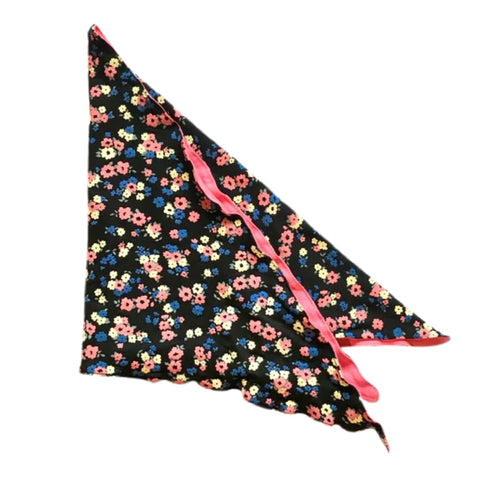 Floral Cotton Cancer scarf black coral