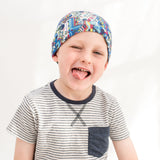Liberty Print fun thin cotton hats for kids hair loss