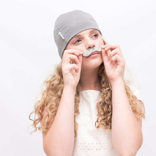 teen girl plain grey thin cotton silk hats hair loss custom alopecia cancer