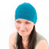 Plain Teal Cotton Hat Helmet Scarf Hijab Liner
