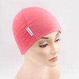 Coral Pink Plain Teen Girl Bold Beanies Hat