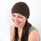 Brown womens cancer hat