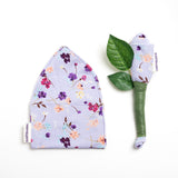 Lilac floral print thin comfy stretchy bold beanies headwear for hair loss