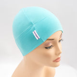 cancer hat sleep cap for women plain blue 