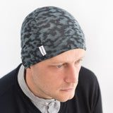 blue liberty print chemo cancer alopecia beanie hat men