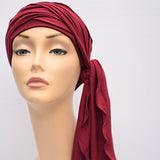 Cotton Head Wrap Aubergine Cancer Chemo HairLoss