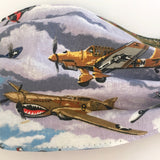 Fun Fighter Plane Print Fabric Face Mask