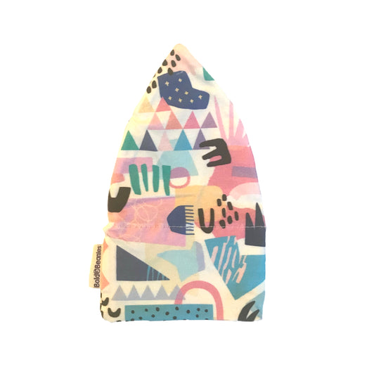 Eighties pop print chemo hat