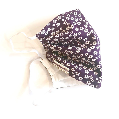 Purple Cotton Flower Face Mask UK 