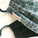 Mens Grey Print Face Mask Washable