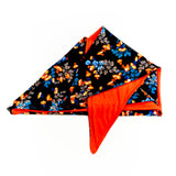 Reversible Cancer Headscarf Jane Floral Black Red