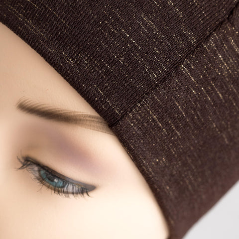 Sparkly Brown Gold Chemo Festive Hat