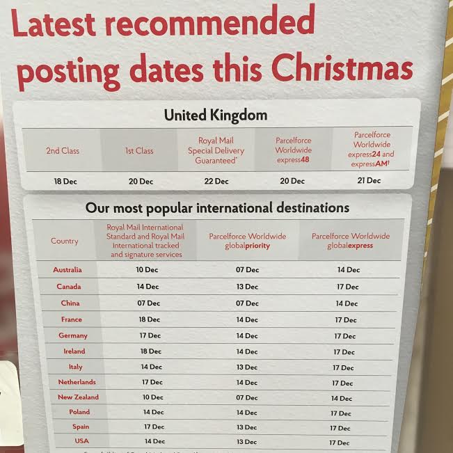 Christmas Bold Beanies Posting Dates