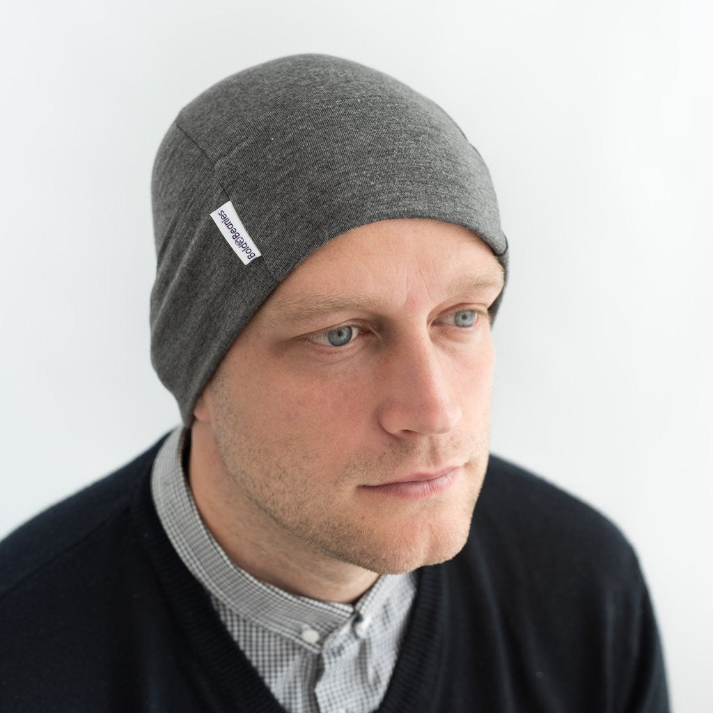 Back in Stock - Grey Mens Bold Beanie Hat Cap Skullie