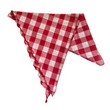 Red and white gingham bandana headscarf