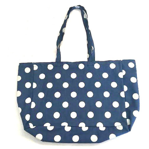 Eco Shopping Bag Large Denim Polka Dot