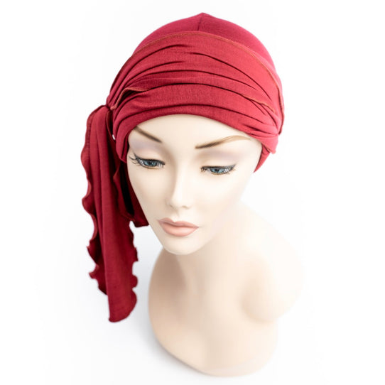 Cancer Head Wrap Aubergine Bold Beanies