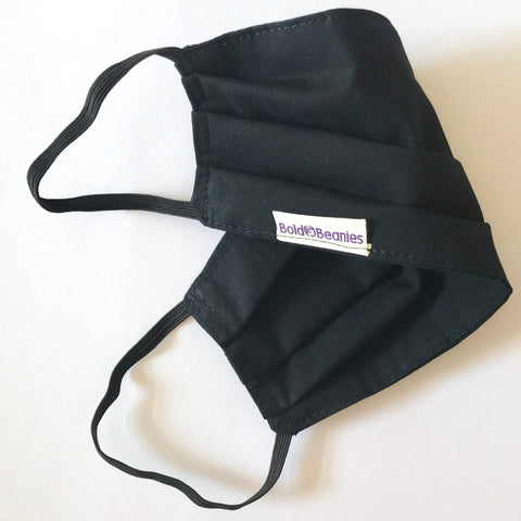 Black Plain Cotton Face Mask Covering Uniform