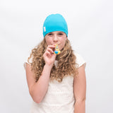 Turquoise Blue Kids Cancer Hat