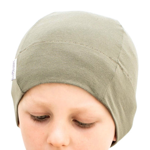 Khaki Green Kids Chemo Skull Cap 