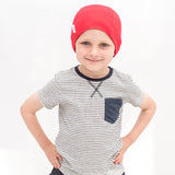 red cotton comfy child cancer hat 