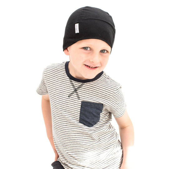 Boys black beanie hat deals