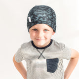 Boys Blue Camouflage Print Chemo Cancer Alopecia Headwear Hats Cotton Caps