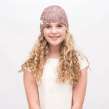 Liberty Floral Lilac Stretchy Cotton Girl's Beanie