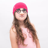dark pink plain custom stretchy soft girls beanie hat cap