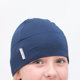 Navy Plain Cotton Children's Chemo Hat