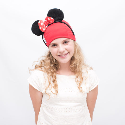 red cotton stretchy hat for kids