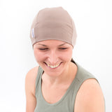 Flattering Hair Loss Headwear in Taupe Brown 