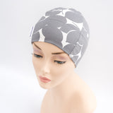 Grey Print Cotton Alopecia Hat