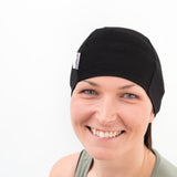 black customisable thin breathable beanie hats