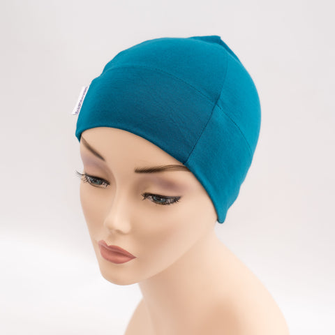 Teal Blue Cotton Soft Cancer Hat