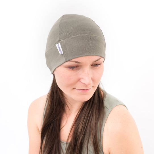 Khaki Plain Soft Comfy Bold Beanies Hat Cancer Chemo Alopecia Cap
