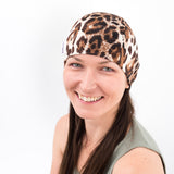 Stylish Leopard Soft Cotton Thin Stretchy Beanie Hats for Hair Loss