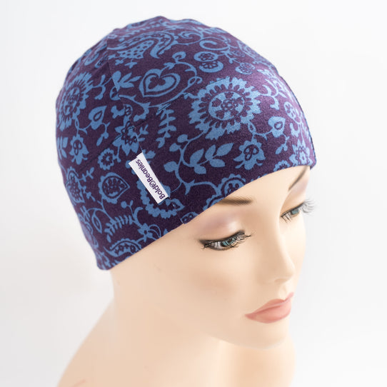 Liberty Darcy Blue floral Print Cancer Hat UK