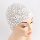 Liberty Grey Floral Cotton Chemotherapy Beanie Hat