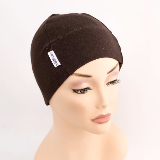 brown cotton womens chemotherapy hat sleep cap