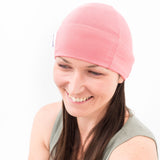 coral pink cotton silky beanie womens thin hat