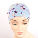 Stylish Headwear for Hair Loss Cornflower Blue Floral