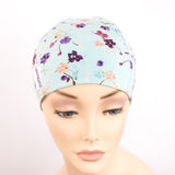 Aqua Blue Floral Pretty Chemo Headwear