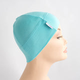 Breathable soft aqua blue cancer beany cap 