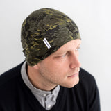 Green Camouflage print chemo cancer alopecia mens hat skull cap