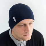 mens navy cotton hair loss skull cap breathable helmet liner